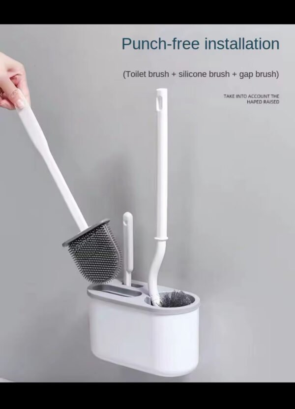3-Piece Silicone Toilet Brush Set