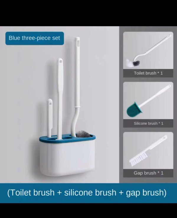 3-Piece Silicone Toilet Brush Set
