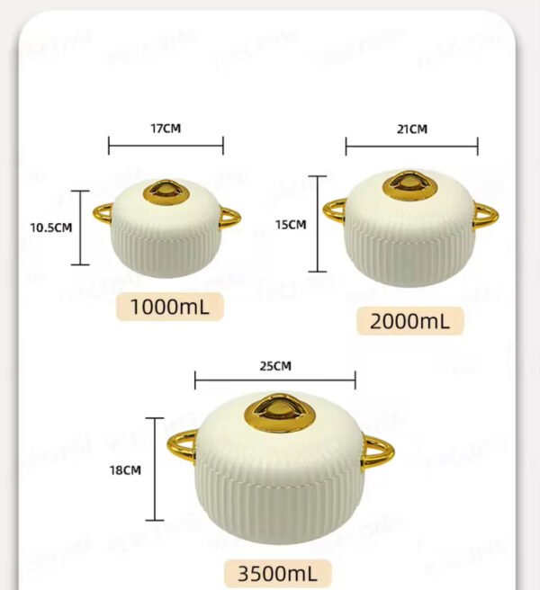 3 set of insulated food warmer, 6-8 hours hot retention