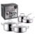 4 pcs 18/10 high quality stainless steel pots with heat resistant handle
