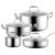 4 pcs 18/10 high quality stainless steel pots with heat resistant handle