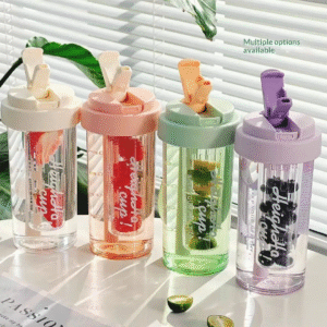 600ml Water Bottle with Straw