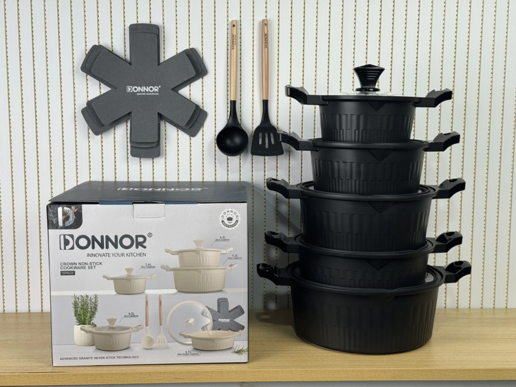 DONNOR 15-Piece Non-Stick Cookware Set