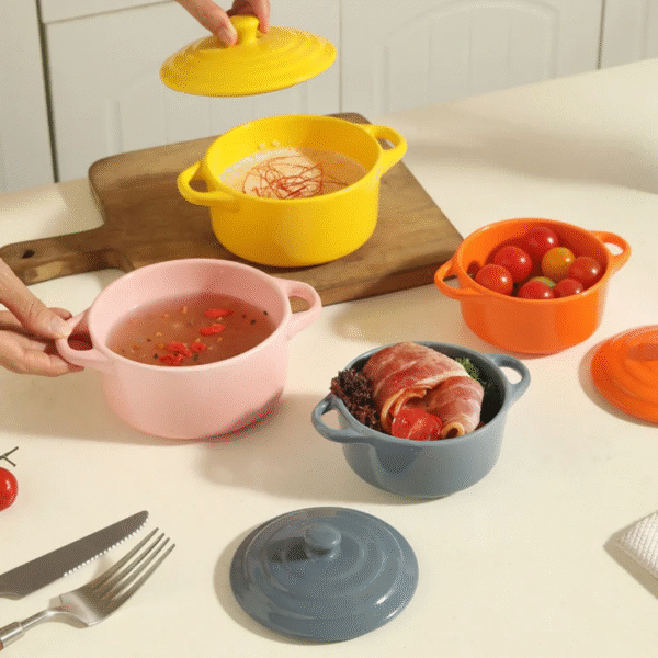 450ml Ceramic Ramekins with Lids